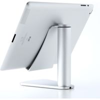 サンワダイレクト iPad・タブレット縦置きスタンド（アルミ・横置き対応・シルバー） 200-STN005 1個（直送品）