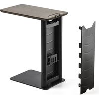 ソファサイドテーブル(デスクサイドテーブル・USB充電器収納タイプ・天然木/スチール使用・ブラック) 200-STN030BK 1個（直送品）