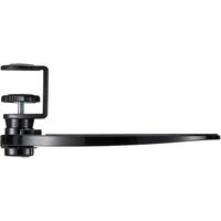 サンワダイレクト マウステーブル（360度回転・クランプ式・硬質プラスチックマウスパッド・ブラック） 200-MPD021BK 1個（直送品）