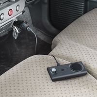 サンワダイレクト 車載ハンズフリーキット（Bluetooth接続・通話・音楽対応・長時間・大型スピーカー・振動検知搭載・2台待受・クリップ式） 1個（直送品）