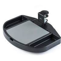 サンワダイレクト マウステーブル（360度回転・クランプ式・小物収納スペース付き） 200-MPD023BK 1個（直送品）