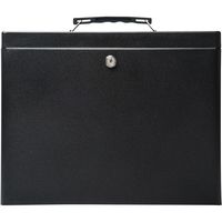 サンワダイレクト 鍵付きファイルボックス（マイナンバー対策・取手付き・書類入れ・A4ファイル収納可能・セキュリティボックス・ブラック） 1個（直送品）