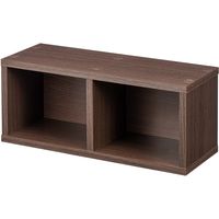 サンワダイレクト メディアラック（2段・木製・収納ラック・隙間収納・スリムラック・ブラウン） 200-FCD060BR 1個（直送品）