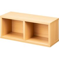 サンワダイレクト メディアラック（2段・木製・収納ラック・隙間収納・スリムラック・ライトブラウン） 200-FCD060LBR 1個（直送品）