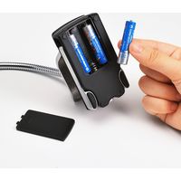 サンワダイレクト スタンドルーペ(拡大鏡・LEDライト付・クリップ対応・レンズ径9cm・クリップ付アーム付属) 400-LPE015 1個（直送品）