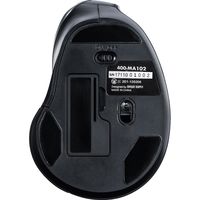 サンワダイレクト ワイヤレスマウス(Bluetooth・エルゴノミクス形状・DPI切替・ブルーLED光学式) 400-MA102 1個（直送品）