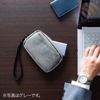 サンワダイレクト ガジェットポーチ（モバイルバッテリー・Wi-Fiルーター・iPhone・ケーブル収納・Sサイズ・ネイビー） 1個（直送品）