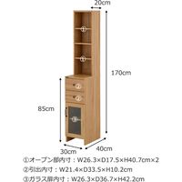 佐藤産業 DOLLY（ドリー） 隙間収納ラック 幅300×奥行400×高さ1700mm ナチュラル DO170-30SS DNA 1台（直送品）