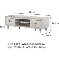 佐藤産業 TWICE（トワイス） テレビ台 ローボード 幅1200×奥行398×高さ372mm ホワイト TW37-120L WH 1台（直送品）