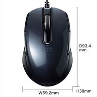 サンワサプライ 有線ブルーLEDマウス 5ボタン 左右対称 ブラック MA-BL172BK（直送品）