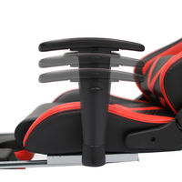 【軒先渡し】ヤマソロ　Monza　オフィスチェア レーシングバケットシート オットマン クッション付 レッド 1脚（直送品）