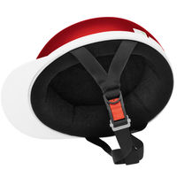 【二輪車・バイク用ヘルメット】アクアドリーム（AquaDream） 白ツバハーフヘルメットキャンディーレッド AD-WH100-CR 1個（直送品）