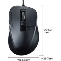 有線マウス　静音　5ボタン　小型サイズ　ブルーLED　MA-BL156BK　サンワサプライ　1個