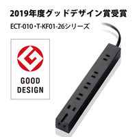 延長コード 電源タップ 2m 2ピン 6個口 固定&吊下可能 雷ガード ほこり防止 黒 T-KF01-2620BK エレコム 1個