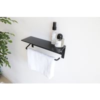 【軒先渡し】ヤマソロ Lasn タオル掛けハンガー 幅300×奥行100×高さ98mm ブラック 41-042 1台（直送品）