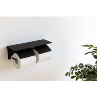 【軒先渡し】ヤマソロ Blan トイレットペーパーホルダー 2連 幅300×奥行100×高さ93mm ブラック 41-038 1台（直送品）