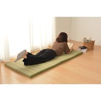 萩原 い草 6つ折りマットレス ポルコ 800×1800×40mm グリーン 81947622 1枚（直送品）