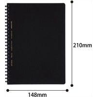 コクヨ ソフトリングノート A5 方眼罫 70枚 黒 5冊まとめ売り ス-SV437S5-D