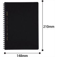 コクヨ（KOKUYO） ソフトリングノート B罫（中横罫） A5（3号） 70枚 黒 ス-SV437B-D 1セット（5冊） 64266244
