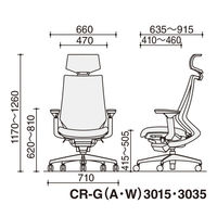 【無料引取付き】　コクヨ デュオラ　ヘッドレスト付可動肘　樹脂脚 Ｂフレーム ブラック CRーG3015E6KZB6ーWNN 1脚（直送品）