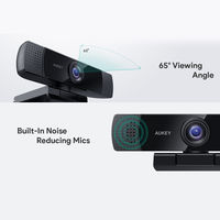 Webカメラ　FHD 1080p 広角レンズ USB接続 ステレオマイク内蔵　PC-LM1E　1個　AUKEY