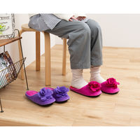 センコー SDS　ローズ　花モチーフ付き スリッパ　約24.5cm　バイオレット SDS150399 1足（直送品）