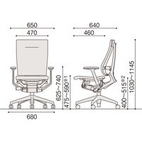 【設置込】イトーキ スピーナチェア ハイバック 背座クロス T型肘 ハンガー付 アルミベース アンバーオレンジ 1脚（直送品）