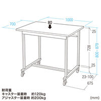 サンワサプライ 作業台 幅1000×奥行700×高さ800mm RAC-WDK10070W 1台（直送品）