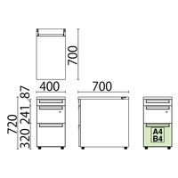 【組立設置込】プラス US 脇机 幅400×奥行700×高さ720ｍｍ ウォルナット×ブラック UR-047WD-D3L LW/SBK 1台（直送品）