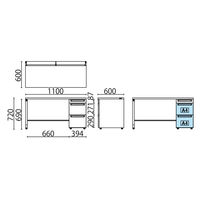 【組立設置込】プラス US-W 片袖机 ウォルナット×ホワイト UR-116WA-3 LW/W4 1台（直送品）