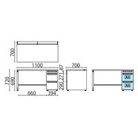 【組立設置込】プラス US-W 片袖机 ウォルナット×ホワイト UR-117WAL-3 LW/W4 1台（直送品）