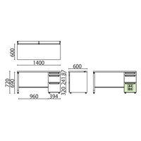 【組立設置込】プラス US 片袖机 幅1400×奥行600×高さ720ｍｍ ウォルナット×ブラック UR-146WD-3 LW/SBK 1台（直送品）