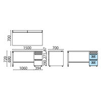 【組立設置込】プラス US-W 片袖机 ホワイトメープル×ホワイト UR-157WAL-3 WM/W4 1台（直送品）