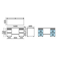 【組立設置込】プラス US 両袖机 幅1600×奥行600×高720ｍｍ ウォルナット×ブラック UR-166WA-33 PW/SBK 1台（直送品）