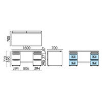 【組立設置込】プラス US-W 両袖机 ミディアムウッド×ホワイト UR-167WAL-33 T2/W4 1台（直送品）
