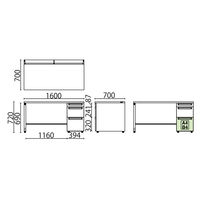 【組立設置込】プラス US-W 片袖机 ホワイトメープル×ホワイト UR-167WDL-3 WM/W4 1台（直送品）
