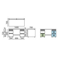【組立設置込】プラス US-W 両袖机 ウォルナット×ホワイト UR-167WDL-33 PW/W4 1台（直送品）