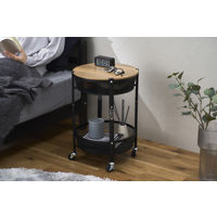 アイリスオーヤマ 折り畳み出来るマルチワゴン 丸形2段 ブラック 収納カート ランドリー/キッチンワゴン MUW-R2 1台