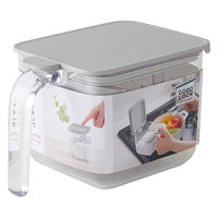 湿気防止パッキン付 調味料ポット ワイド グレー グッドロックコンテナ ワンタッチ式 小さじスプーン付 1個 マーナ