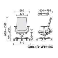 【組立設置込】コクヨ デュオラ２ 布張り ハイバック T型肘 黒脚 Pキャスタ C08-B210CU-BV3V31 1脚（直送品）