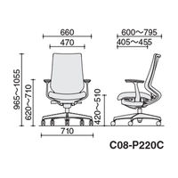 【組立設置込】コクヨ デュオラ２ 布張り ハイバック アルミ肘・脚 Pキャスタ C08-P220CU-BV3V31 1脚（直送品）