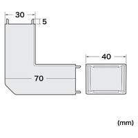 サンワサプライ 配線ダクト(内外L型・ホワイト) CA-KK40DR 1個（直送品）