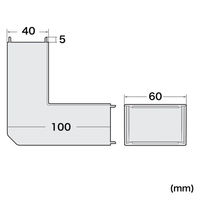 サンワサプライ 配線ダクト(内外L型・ホワイト) CA-KK60DR 1個（直送品）
