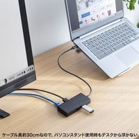 サンワサプライ USB Type-C ドッキングステーション USB-DKM7BK 1個（直送品）