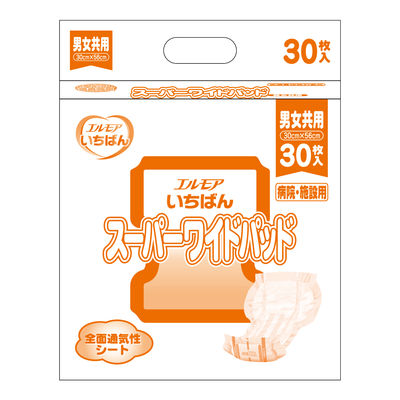 エルモアいちばん スーパーワイドパッド １箱 （30枚×6パック入） カミ商事