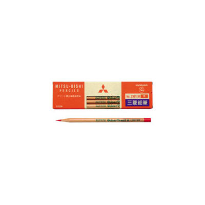 三菱鉛筆(uni) 鉛筆 朱 12本入 （直送品） - アスクル