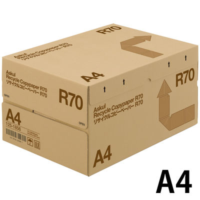 リサイクルコピーペーパーR70　A4　1箱（5000枚：500枚入×10冊）　アスクル  オリジナル
