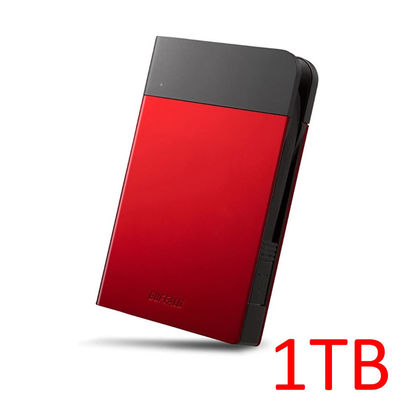 バッファロー ICカード対応MILスペック 耐衝撃ボディー防雨防塵HDD HD-PZN1.0U3-R 1台（直送品）