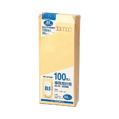 マルアイ 事務用封筒 PN-145 長4 100枚 クラフト 郵便番号枠あり 接着テープ無（直送品）