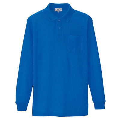 AITOZ（アイトス） ユニセックス 小さいサイズ 長袖ポロシャツ ブルー 3S AZ-7614 1着（直送品） - アスクル